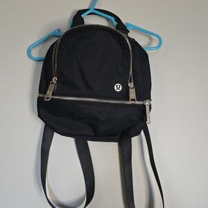 Lululemon Athletica City Adventurer Black Mini Backpack with Gold-Tone Hardware